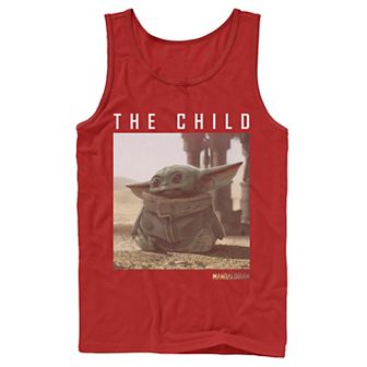 Men's Star Wars The Mandalorian The Child aka Baby Yoda Long Ears Photo Tank Top