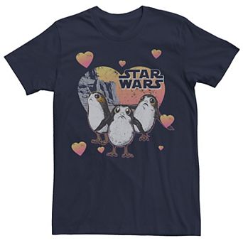 Men's Star Wars Porg Hearts Valentine Tee