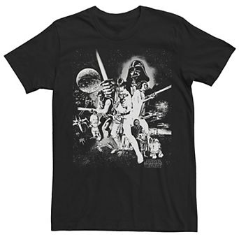Men's Star Wars Black And White Movie Poster Tee