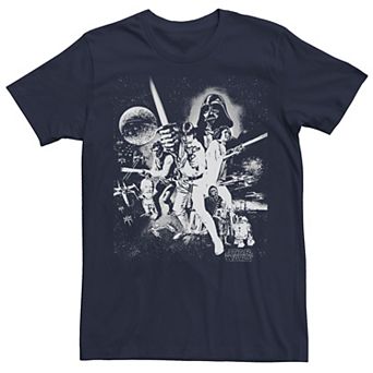 Men's Star Wars Black And White Movie Poster Tee