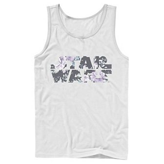 Men's Star Wars Floral Text Fill Logo Tank Top