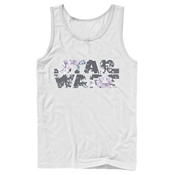 Men's Star Wars Floral Text Fill Logo Tank Top