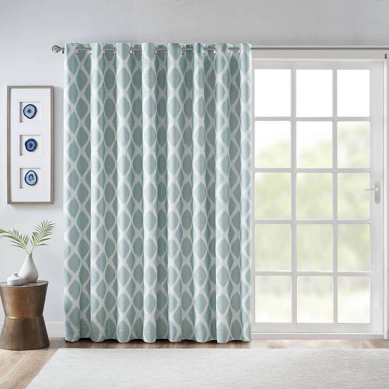 SS40-0112 Aqua 100 Percent Polyester Blackout Printed Window Panel