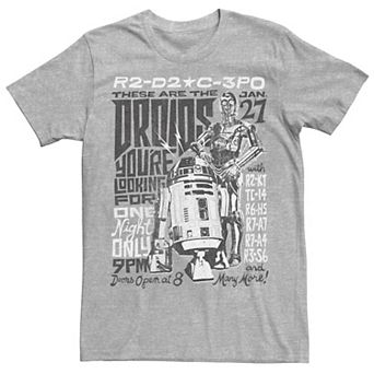 Men's Star Wars R2-D2 And C-3PO The Droids You're Looking For Show Tee