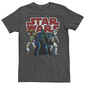 Men's Star Wars Bad Guys Vintage Portrait Logo Tee