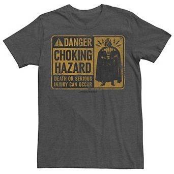Men's Star Wars Darth Vader Choking Hazard Sign Tee