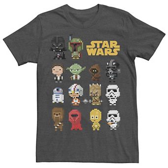 Men's Star Wars Heroes Villains 8-Bit Pixel Sprites Tee