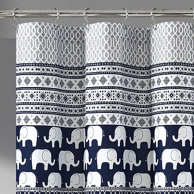 Lush Decor Elephant Stripe Shower Curtain