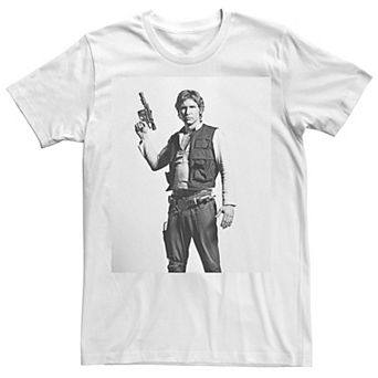 Men's Star Wars Han Solo Black And White Portrait Tee