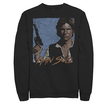 Men's Star Wars Han Solo Shadows Blue Background Portrait Sweatshirt