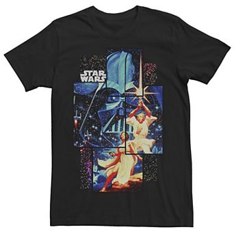 Men's Star Wars A New Hope Poster Scattered Box Frame Tee