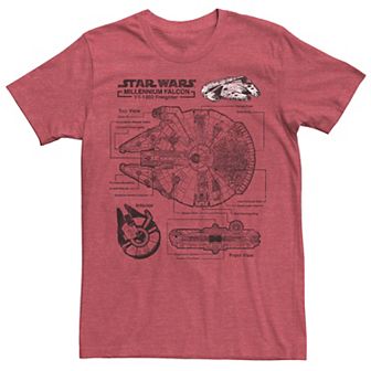 Men's Star Wars Millennium Falcon Schematic Tee