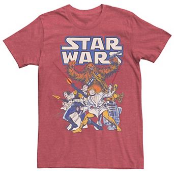 Men's Star Wars Hero's Group Shot Vintage Poster Tee