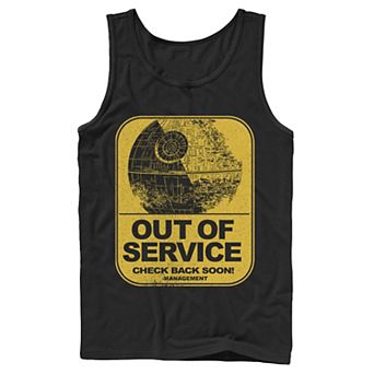 Men's Star Wars Death Star Out Of Service Check Back Soon Tank Top