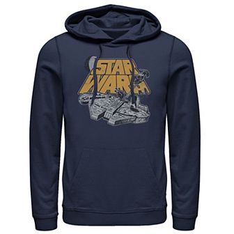 Men's Star Wars Millennium Falcon Star Ship Chase Logo Poster Hoodie