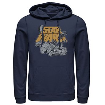 Men's Star Wars Millennium Falcon Star Ship Chase Logo Poster Hoodie