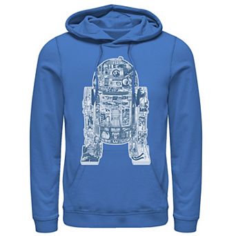 Men's Star Wars R2-D2 Black And White Comic Book Fill Hoodie