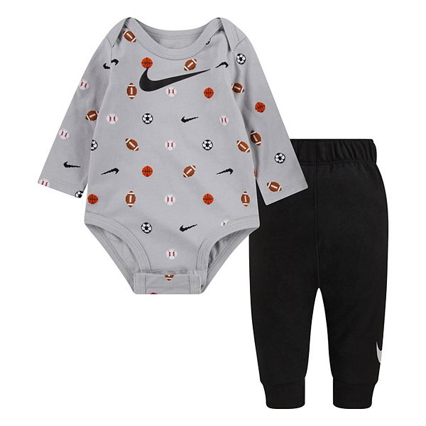 Baby Boy Nike Logo Sports Bodysuit & Pants Set