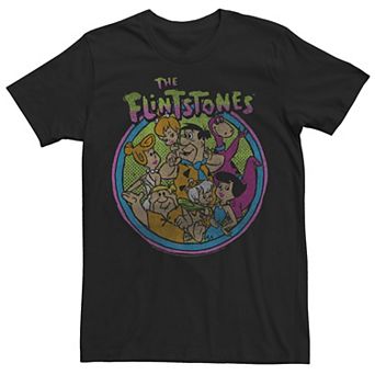 Men's The Flintstones Retro Faded Circle Portrait Tee