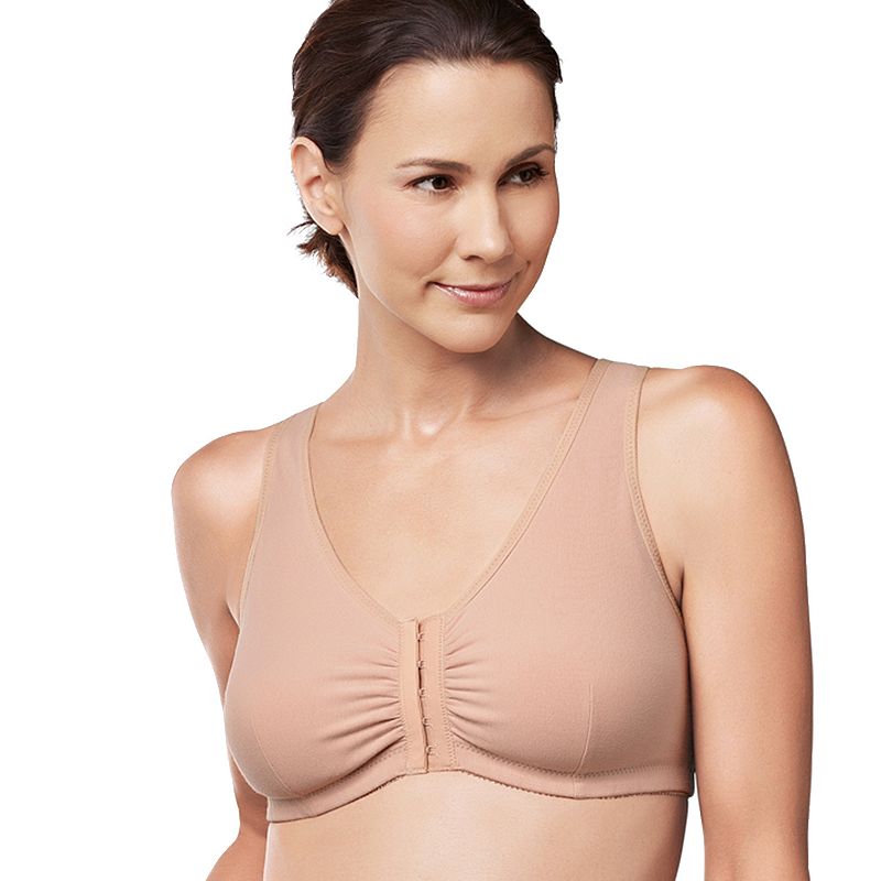 Amoena Mastectomy Bra: Frances Wireless Front Closure, Women's, Size: Small C/D, Brown