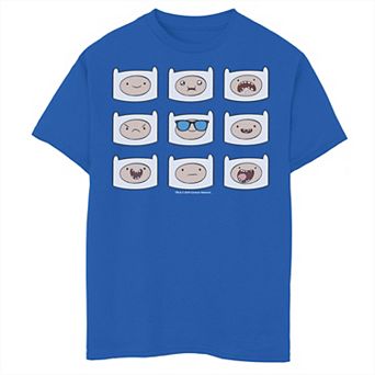 Boys 8-20 Adventure Time Finn's Many Faces Grid Tee