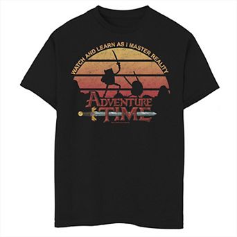 Boys 6-20 Adventure Time Watch And Learn Silhouette Sunset Tee