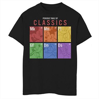 Disney's Mickey And Friends Men's Periodic Square Colorful Panels Tee