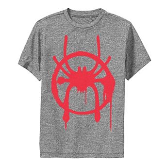 Boys 8-20 Marvel Spiderverse Miles Symbol Tag Premium Tee