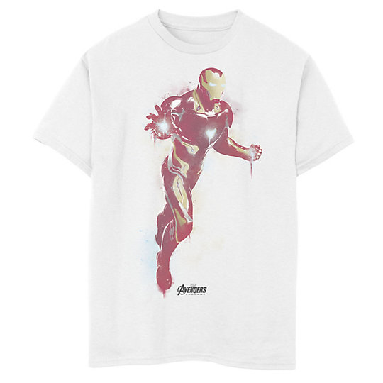 Boys 8 20 Marvel Avengers Endgame Iron Man Spray Paint Tee