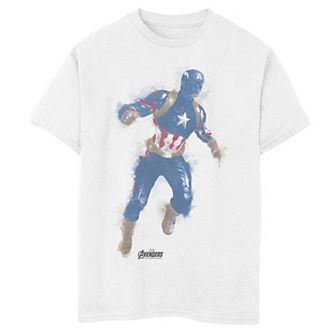 Boys 8-20 Marvel Avengers Endgame Captain America Paint Tee