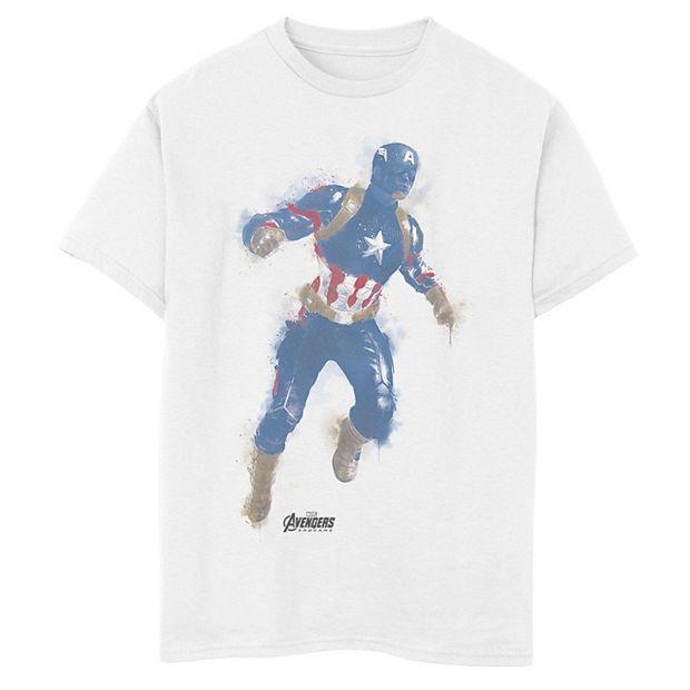 Boys 8 20 Marvel Avengers Endgame Captain America Paint Tee