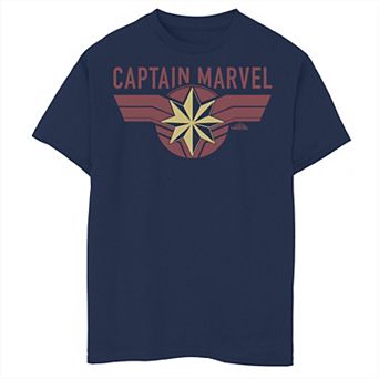 Boys 6-20 Marvel Captain Marvel Gold And Red Logo Tee