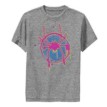 Boys Marvel Spider-Man: Into The Spider-Verse Neon Paint Logo Premium Tee