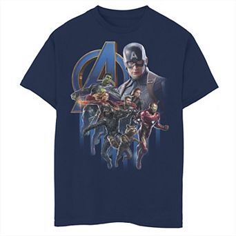 Boys 8-20 Marvel Avengers Endgame Group Poster Logo Tee