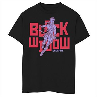 Boys Marvel Avengers: Endgame Black Widow Pop Art Portrait Tee