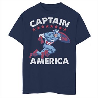 Boys 8-20 Marvel Captain America Patriotic Retro Comic Tee