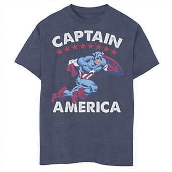 Boys 6-20 Marvel Captain America Patriotic Retro Comic Tee