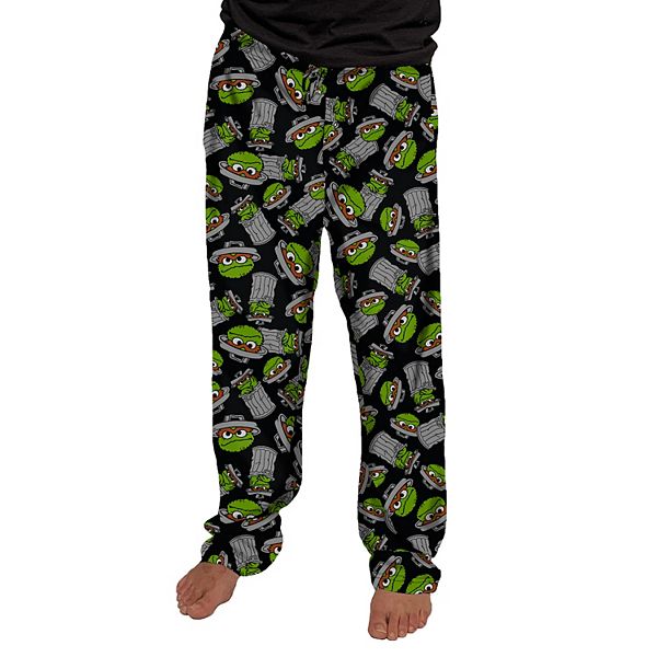 Sesame Street Oscar The Grouch Mens Pajama Lounge Sleep Pants NWT 