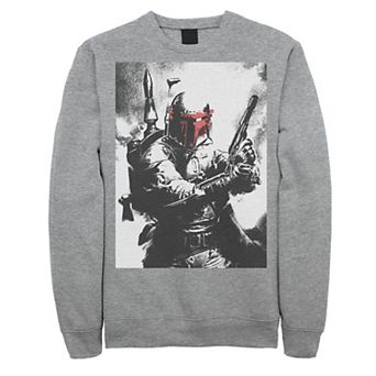 Men's Star Wars Boba Fett Faded Action Portrait Poster Sweatshirt