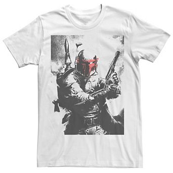 Men's Star Wars Boba Fett Faded Action Portrait Poster Tee