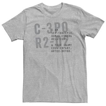 Men's Star Wars R2-D2 & C-3PO Text Tee