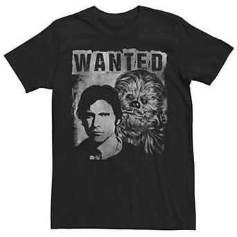 Men's Star Wars Han Solo And Chewbacca Wanted Poster Tee