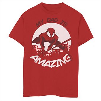 Men's Marvel Father's Day My Dad Is Amazing Spider-Man Action Pose Tee