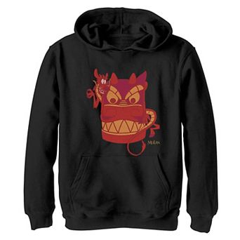 Boys 8-20 Disney Mulan Mushu Red Stone Dragon Pose Fleece Hoodie