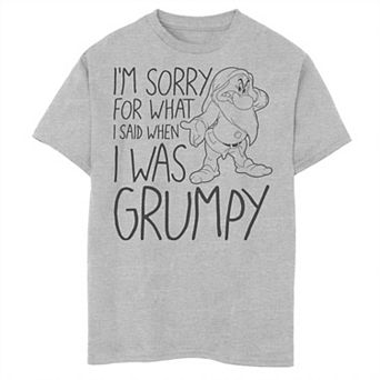 Disney's Snow White Grumpy Boys 8-20 Things Said Text Poster Tee