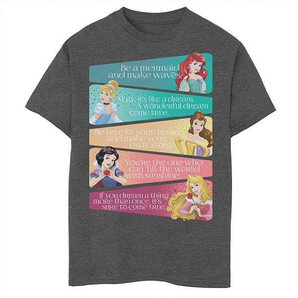 Boys 8 Disney Princess Attributes Panels Poster Tee