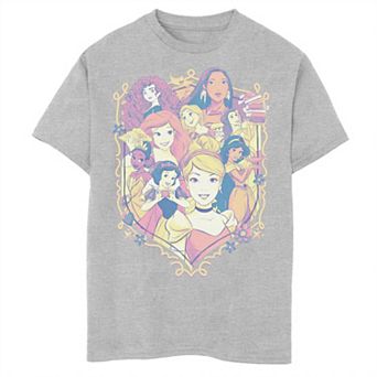 Boys 8-20 Disney Princess Pastel Group Shield Logo Tee