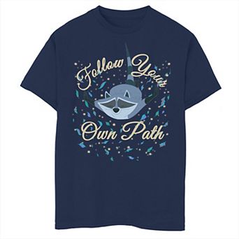 Disney's Pocahontas Meeko Boys 8-20 Follow Your Own Path Text Tee