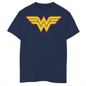 Boys 6-20 DC Comics Wonder Woman Classic Yellow Red Symbol Tee