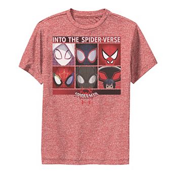 Boys 8-20 Marvel Spider-Man Spiderverse Square Group Premium Tee